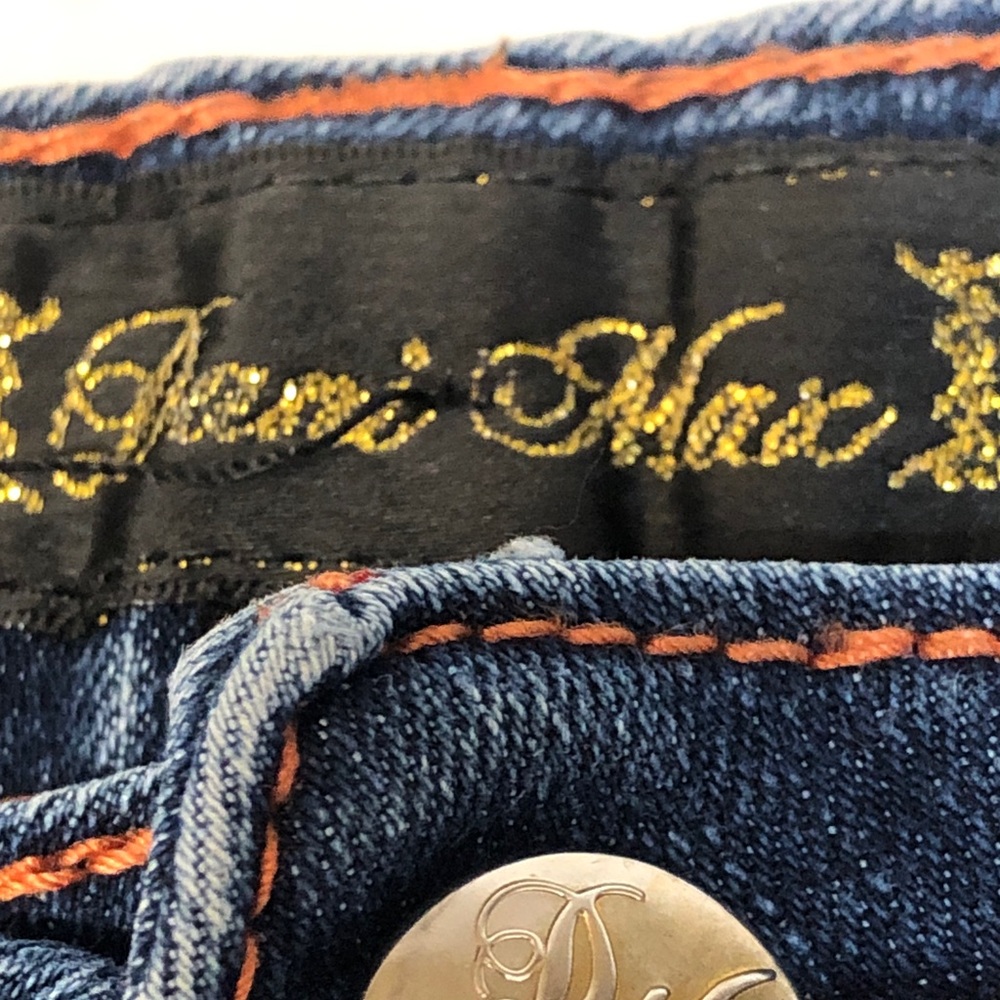 Dani Max Classic Women’s Vintage Blue With Orange Thread Jeans, Size 11 - Picture 9 of 15